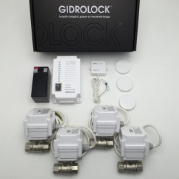 Система защиты от протечек воды Гидролок РАДИО Ultimate комплект на 4 трубы 1/2 дюйма